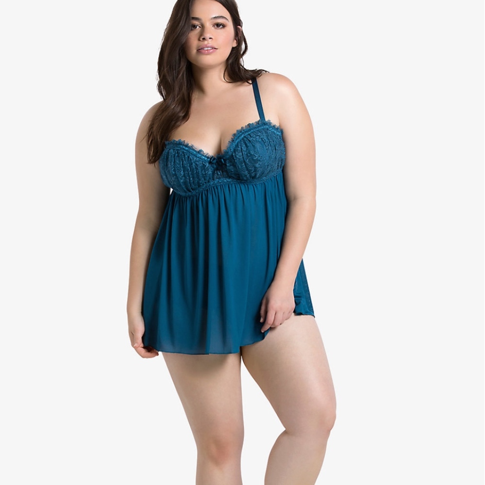 Torrid teal mesh babydoll Sz 1 NWOT